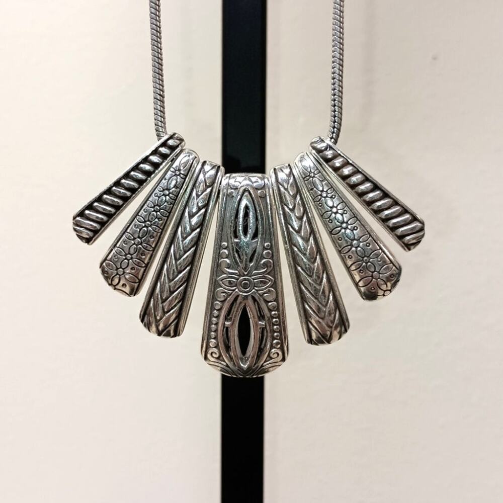 Brighton Deco Fan Bar Dangle Drop Statement Pendant Necklace